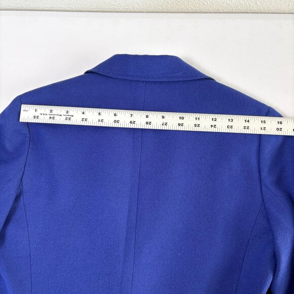 Talbots The Kate Fit Blazer Womens 6 Purple Blue Jewel Toned Wool One Button - Picture 9 of 12